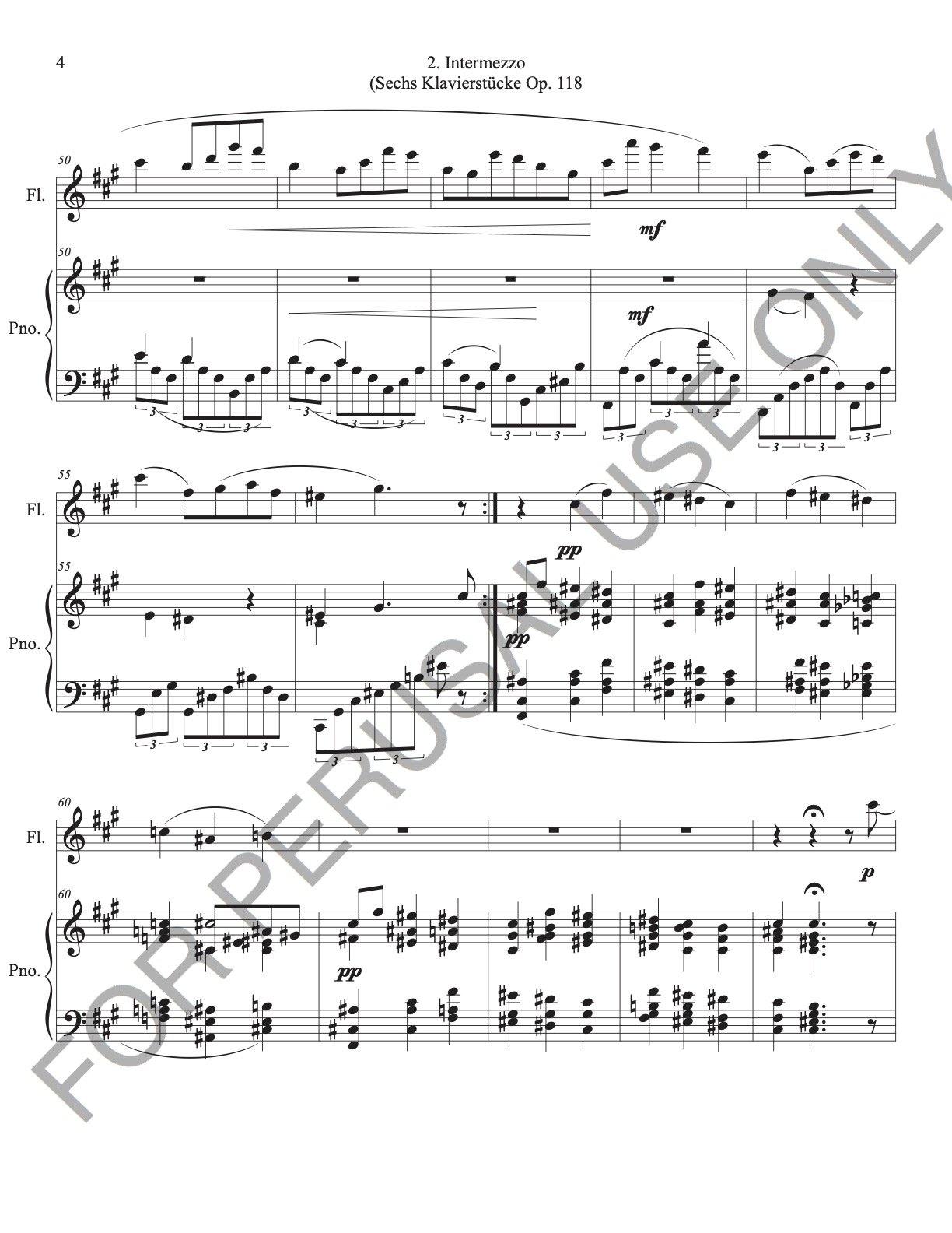 Intermezzo Op. 118 no. 2 by Brahms sheet music for Solo instruments and Piano - ChaipruckMekara
