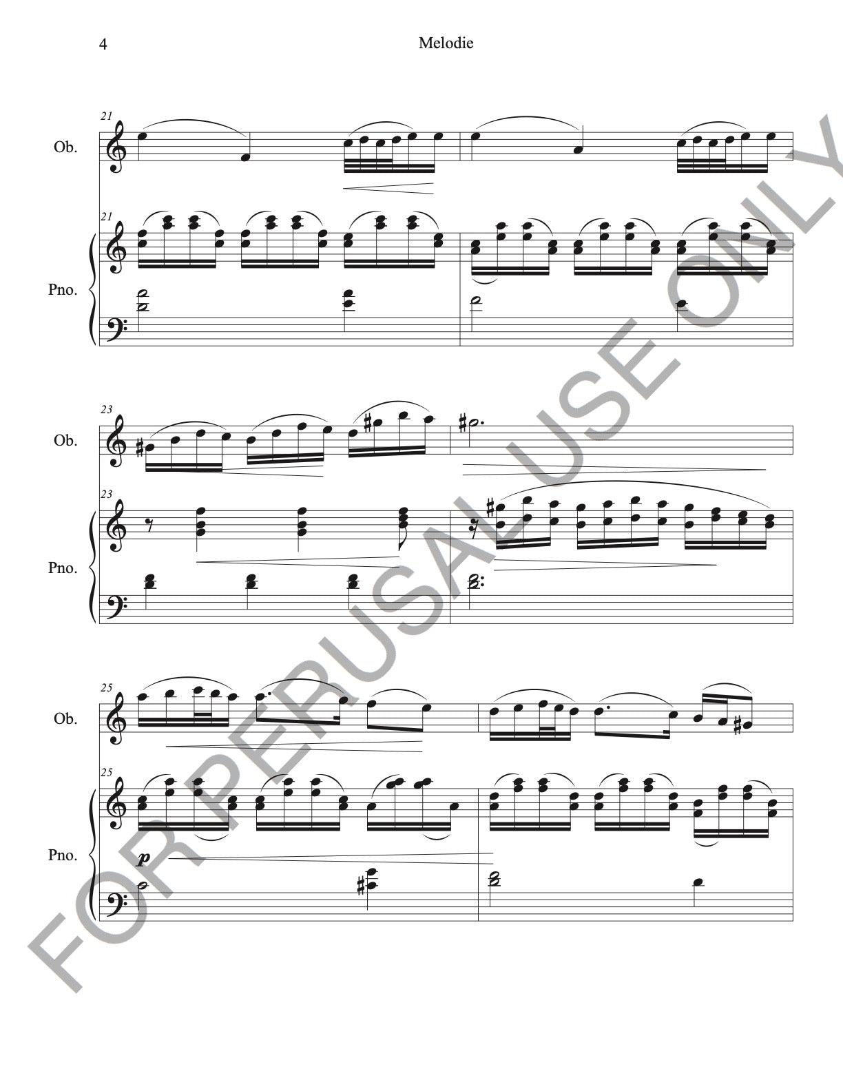 Oboe and Piano sheet music: Gluck's Melodie - ChaipruckMekara