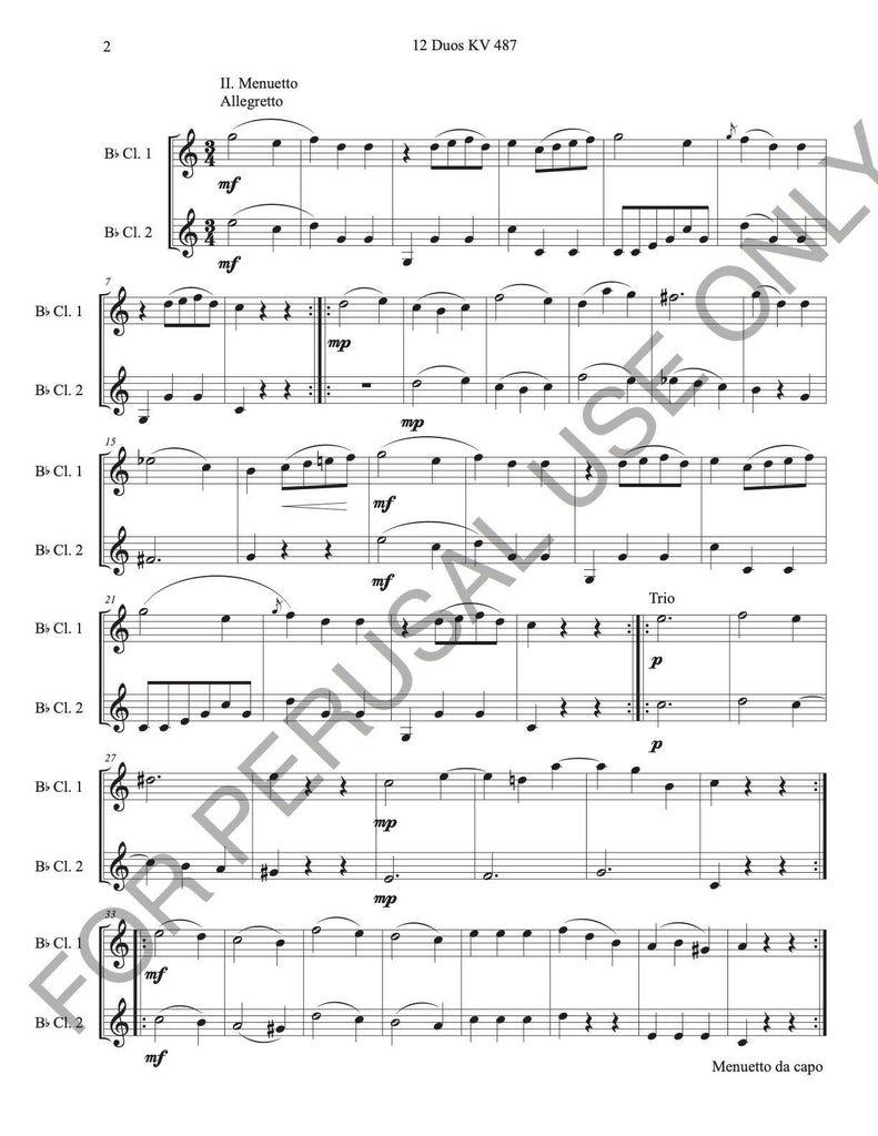 Mozart – 12 Duos KV 487 Sheet Music PDF | Two Instruments