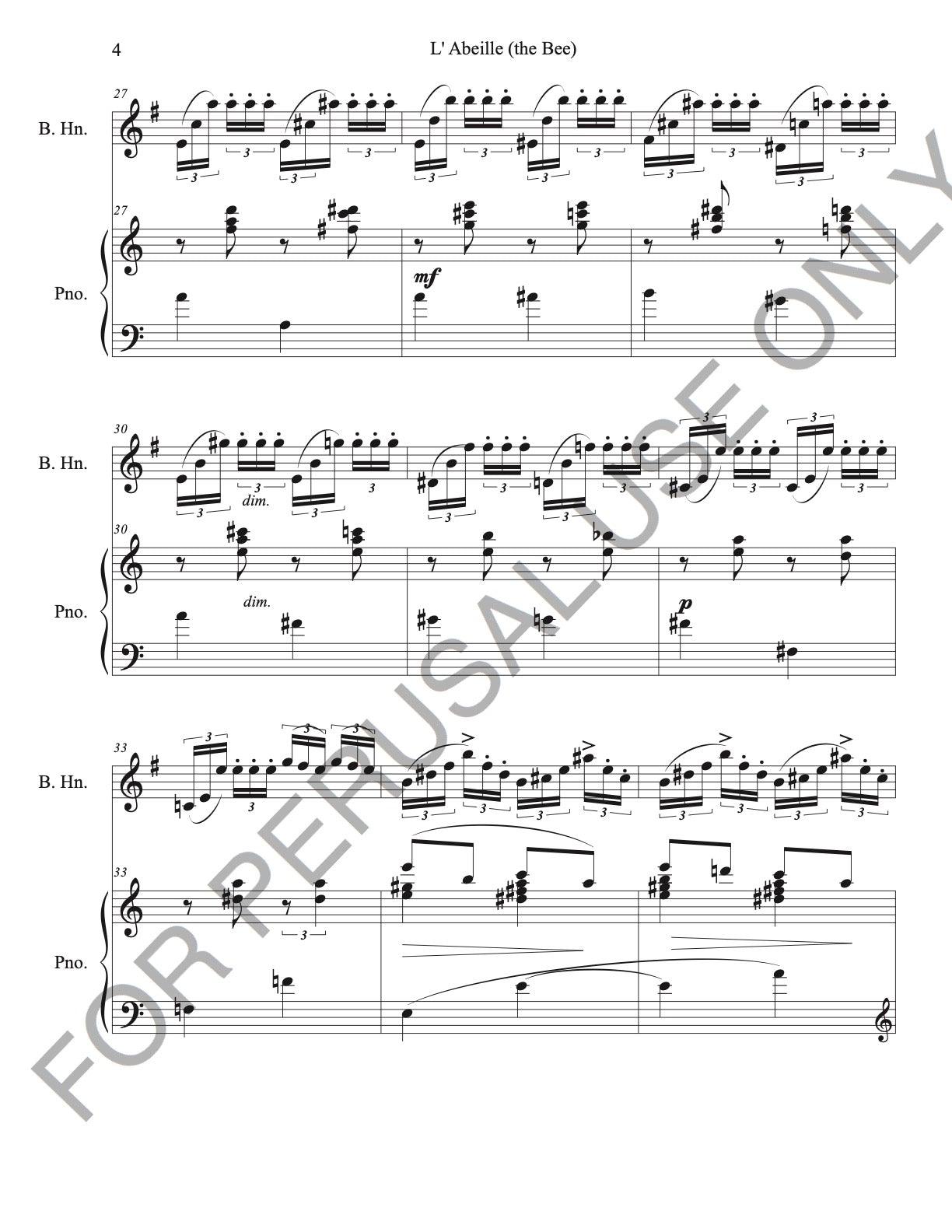 Basset Horn and Piano sheet music:Schubert's L'Abeille (The Bee) - ChaipruckMekara