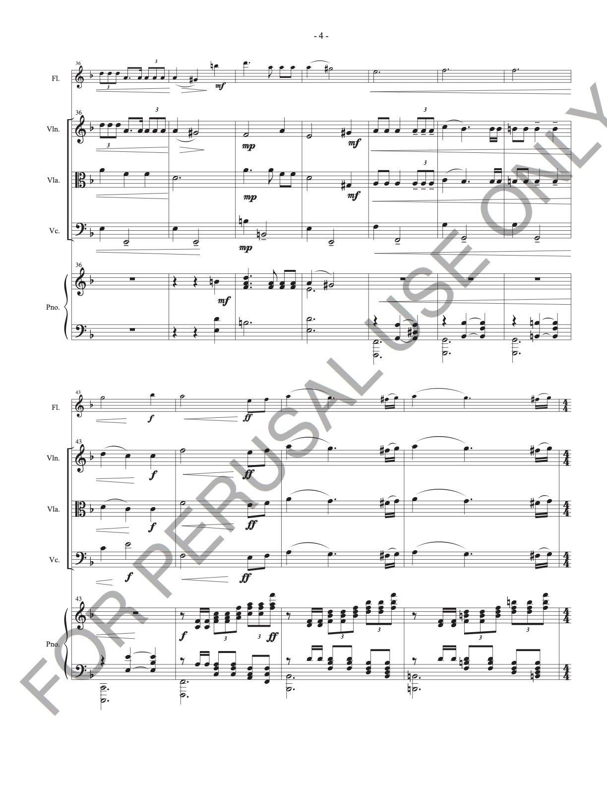 The Lord’s Prayer for Flute, Violin, Viola, Violoncello and Piano (score+parts) - ChaipruckMekara