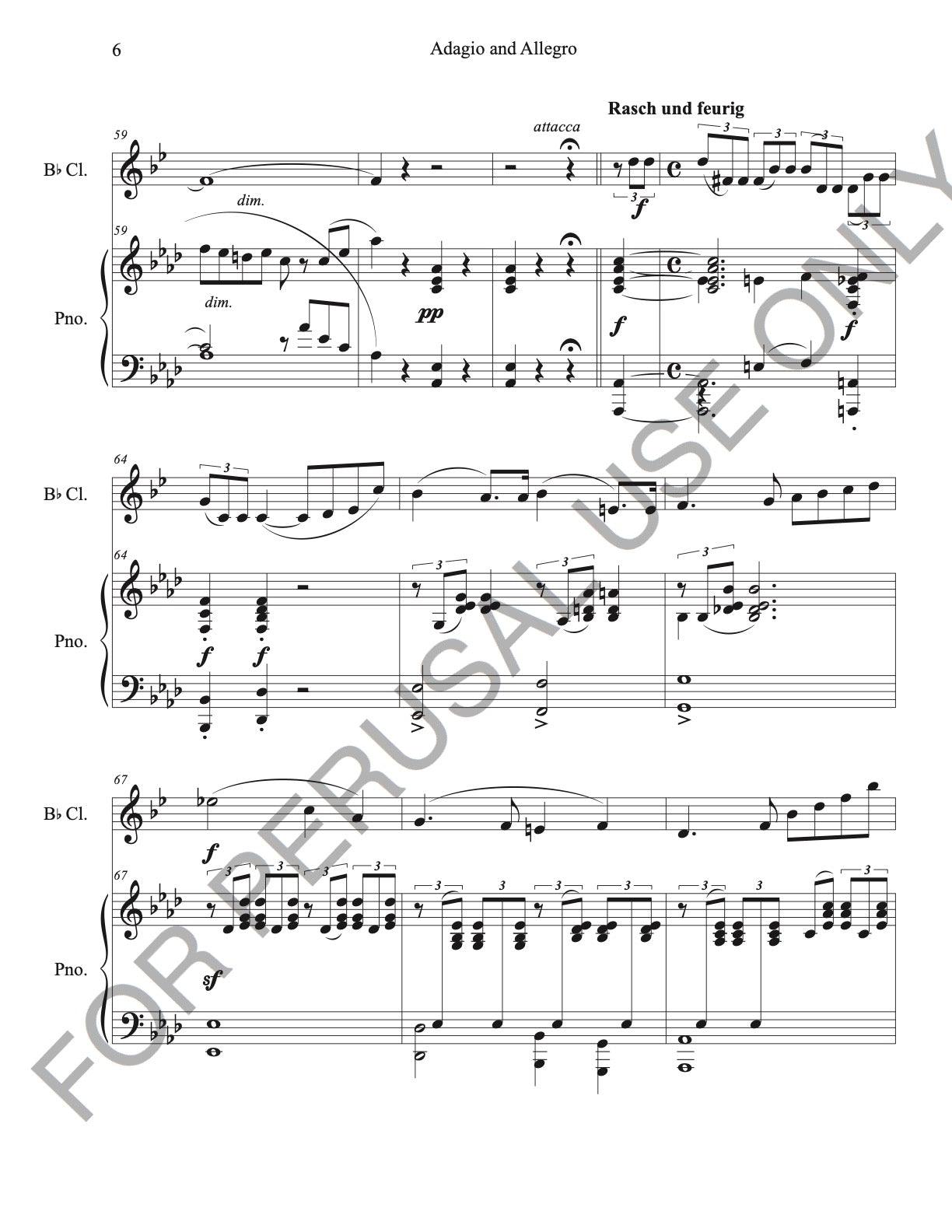 Bb Clarinet and Piano: Schumann's Adagio and Allegro Op. 70 (score+part+mp3) - ChaipruckMekara