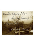 Vocalise, Op. 34 no.14 Sergei Rachmaninoff for Clarinet Duet (Score+Parts+Mp3)