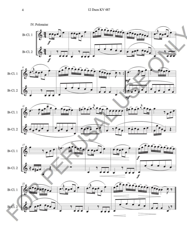 Mozart – 12 Duos KV 487 Sheet Music PDF | Two Instruments