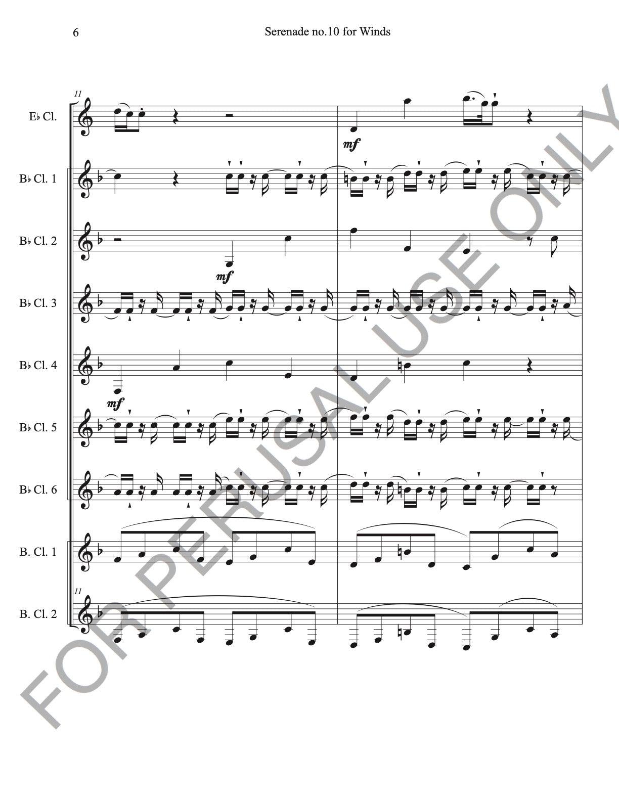 Mozart's Serenade no. 10 for Winds arrangement for Clarinet Choir (9 players)- score+parts - ChaipruckMekara