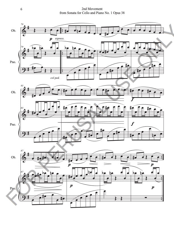 Oboe and Piano from 2nd movement Brahms Sonata no.1 for Cello and Piano