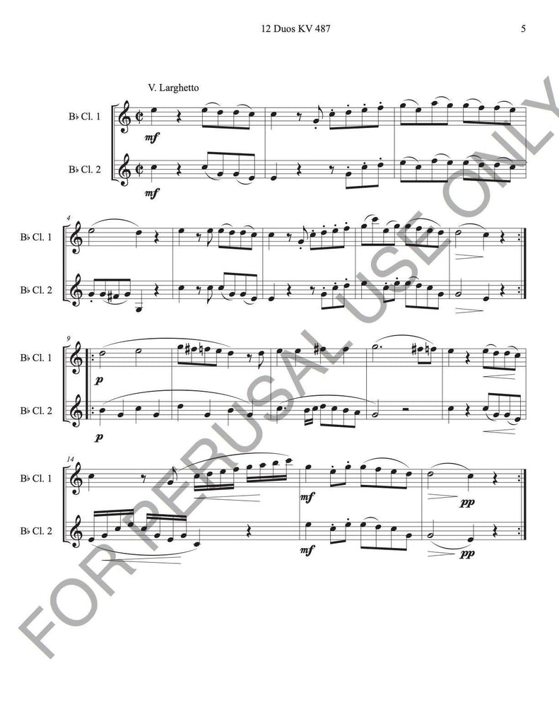 Mozart – 12 Duos KV 487 Sheet Music PDF | Two Instruments