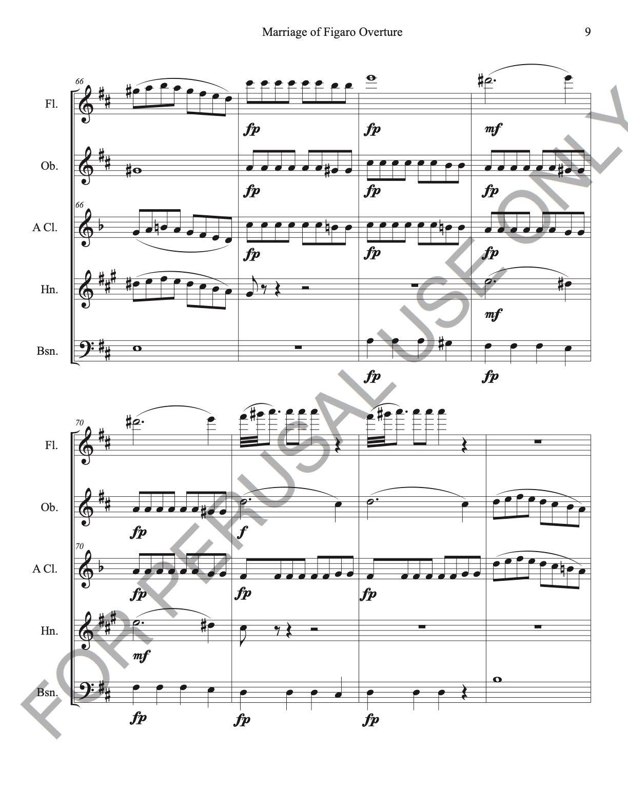 Mozart's Woodwind Quintet sheet music- The Marriage of Figaro Overture - ChaipruckMekara