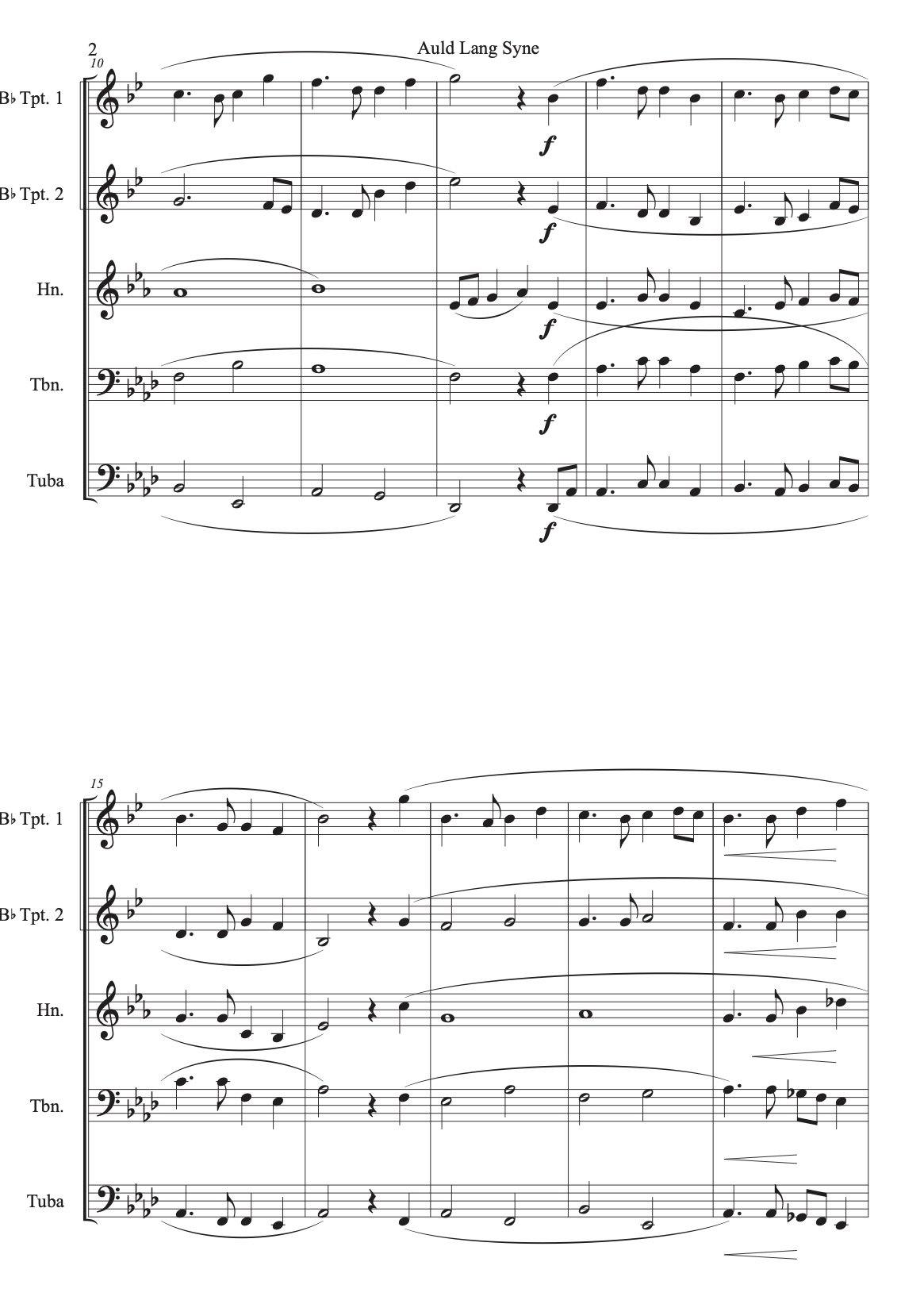Brass Quintet sheet music: Auld Lang Syne - ChaipruckMekara