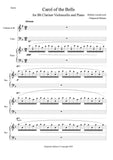 Carol of the Bells for Bb Clarinet Violoncello and Piano (score+part) - ChaipruckMekara