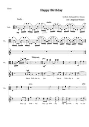 Happy Birthday to You - Solo Viola and Two Voices (score+part)