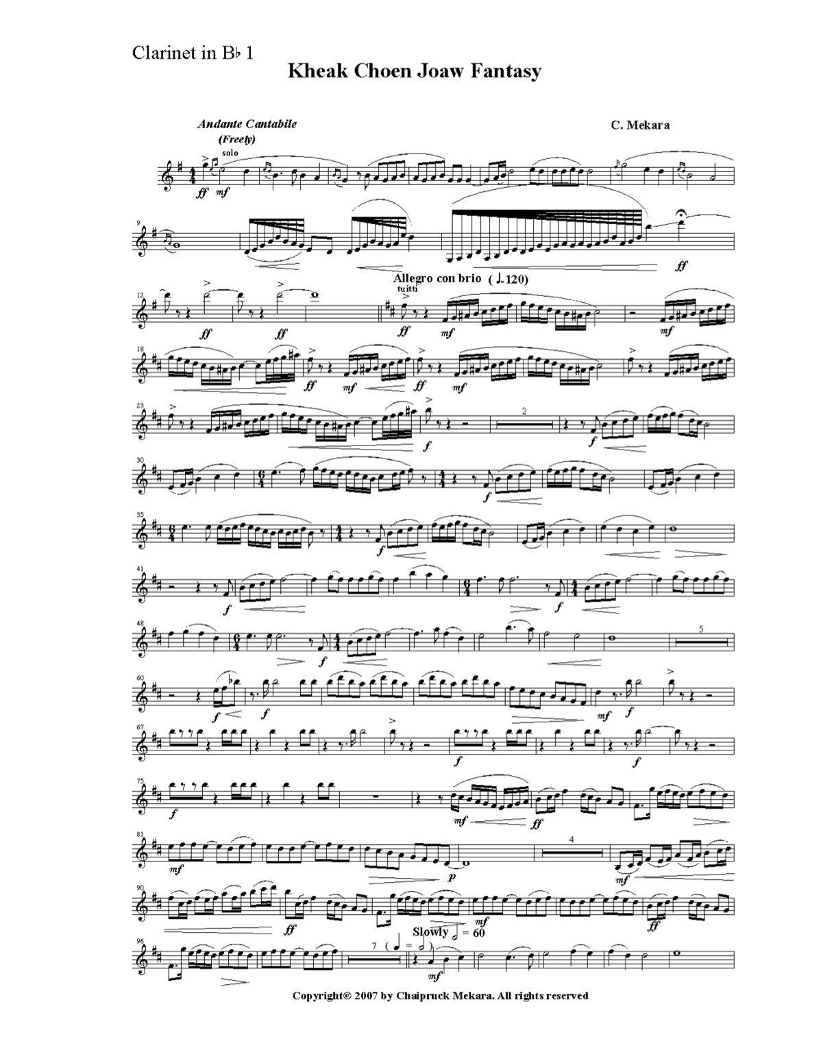 Kheak Choen Joaw Fantasy for Symphonic Band- Wind Symphony (Parts set only) - ChaipruckMekara